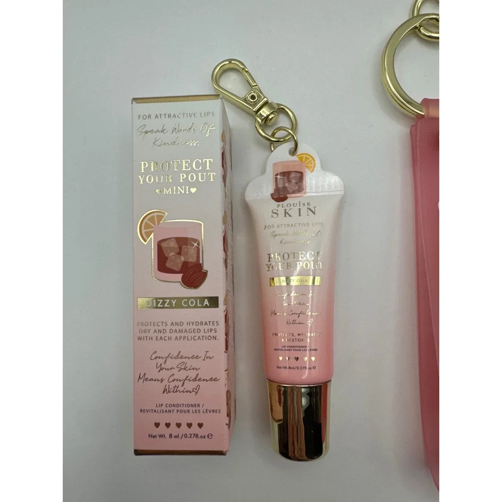 PLouise Protect Your Pout Mini Lip Conditioner Dizzy Cola Keychain Set Pink‎ New